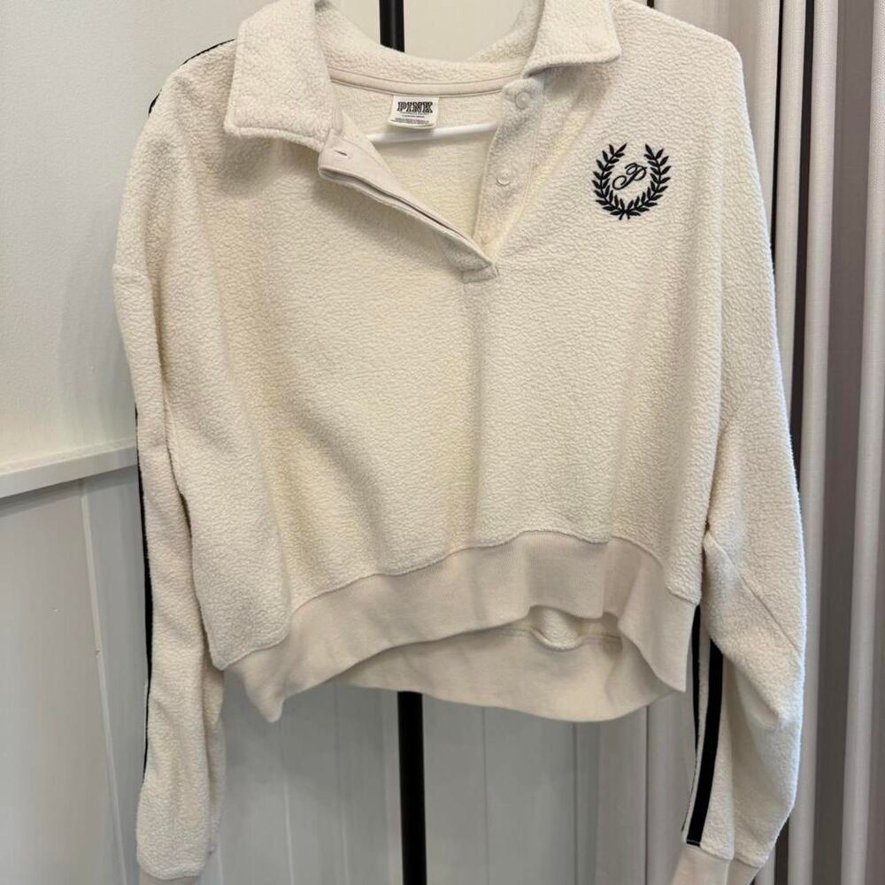 Victoria-s-secret Women's White and Cream Sweatshirt